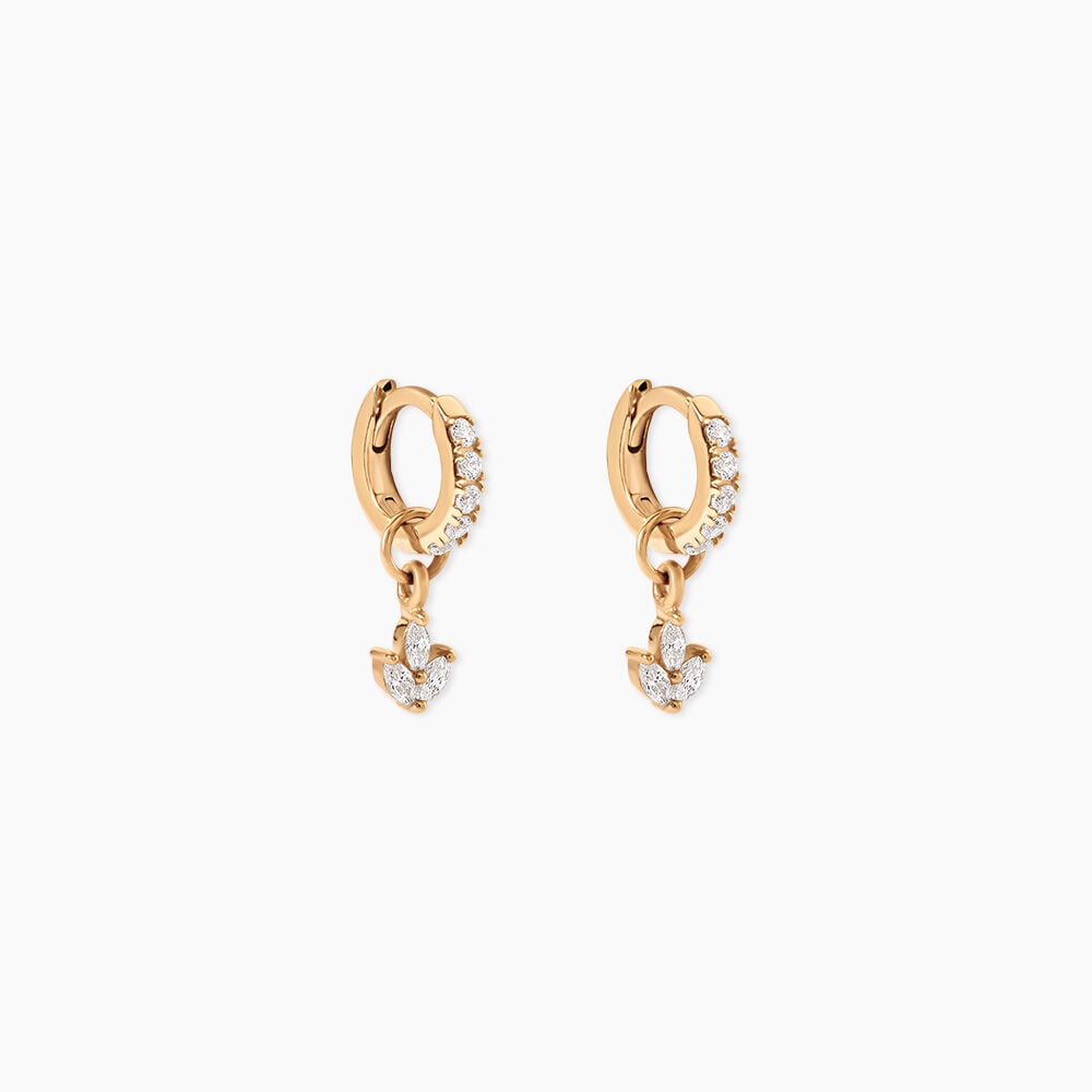 Cr&eacute;oles Leokadia Plaqu&eacute; Or Jaune Oxyde De Zirconium - Boucles d'oreilles pampille Femme | Marc Orian