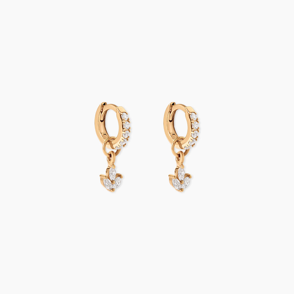 Cr&eacute;oles Leokadia Plaqu&eacute; Or Jaune Oxyde De Zirconium - Boucles d'oreilles pampille Femme | Marc Orian