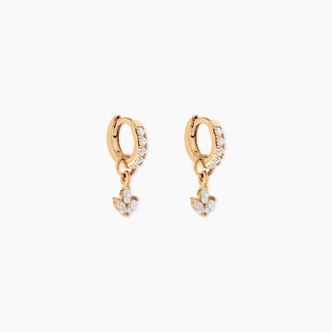 Cr&eacute;oles Leokadia Plaqu&eacute; Or Jaune Oxyde De Zirconium - Boucles d'oreilles pampille Femme | Marc Orian