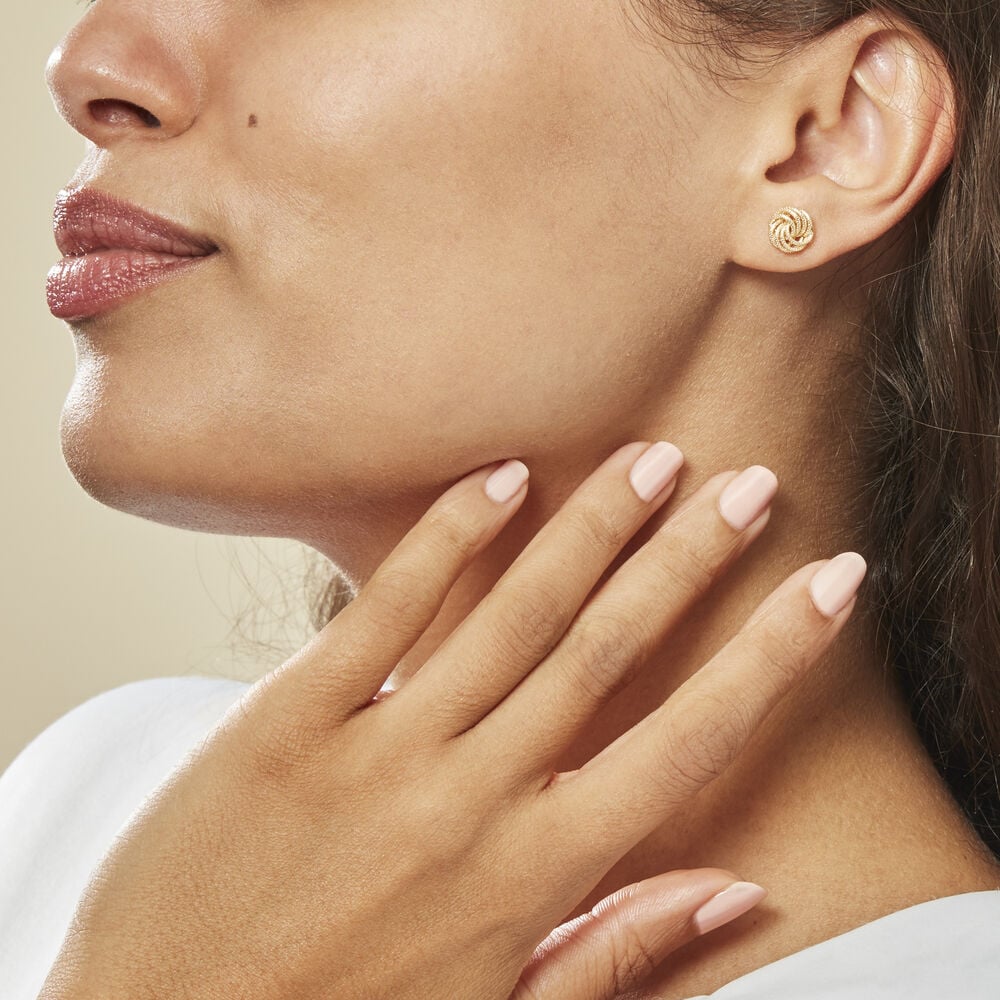 Boucles D'oreilles Puces Ilhame Nid Or Jaune - Puces Femme | Marc Orian