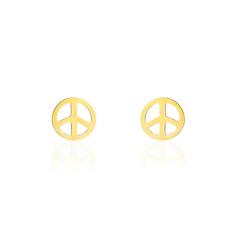 Boucles D'oreilles Puces Bilal Peace Or Jaune - Puces Femme | Marc Orian