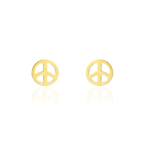 Boucles D'oreilles Puces Bilal Peace Or Jaune - Puces Femme | Marc Orian