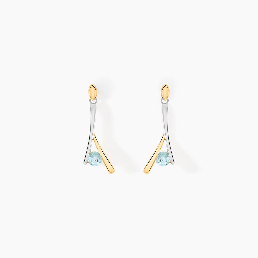 Boucles D'oreilles Pendantes Madli Or Bicolore Topaze - Pendantes Femme | Marc Orian