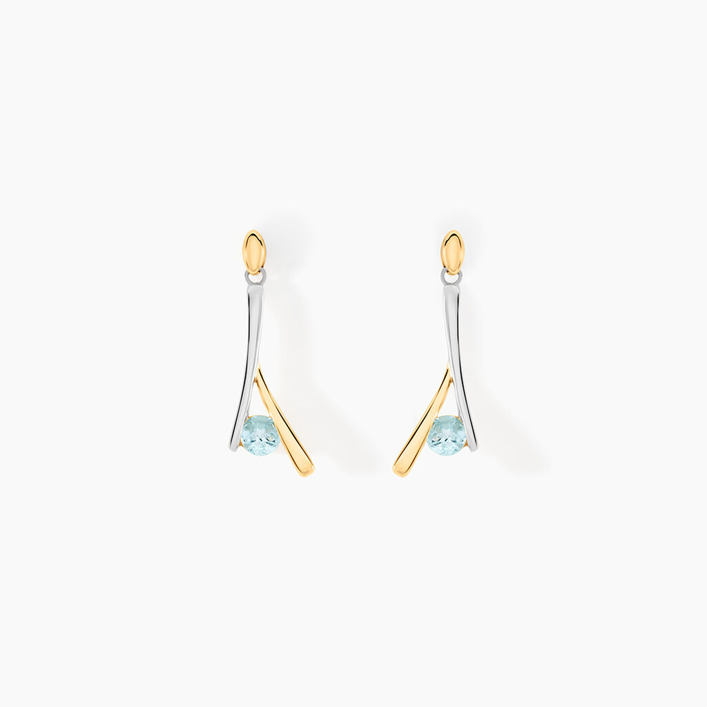Boucles D'oreilles Pendantes Madli Or Bicolore Topaze - Pendantes Femme | Marc Orian