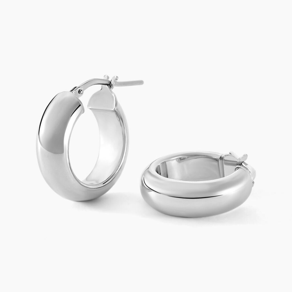 Créoles Oreli Argent Blanc - Créoles Femme | Marc Orian