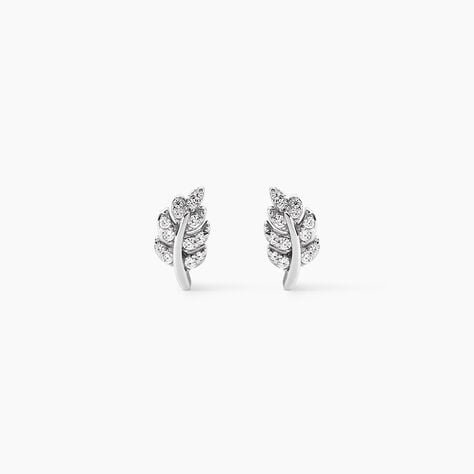 Boucles D'oreilles Puces Aleyna Argent Blanc Oxyde De Zirconium - Puces Femme | Marc Orian