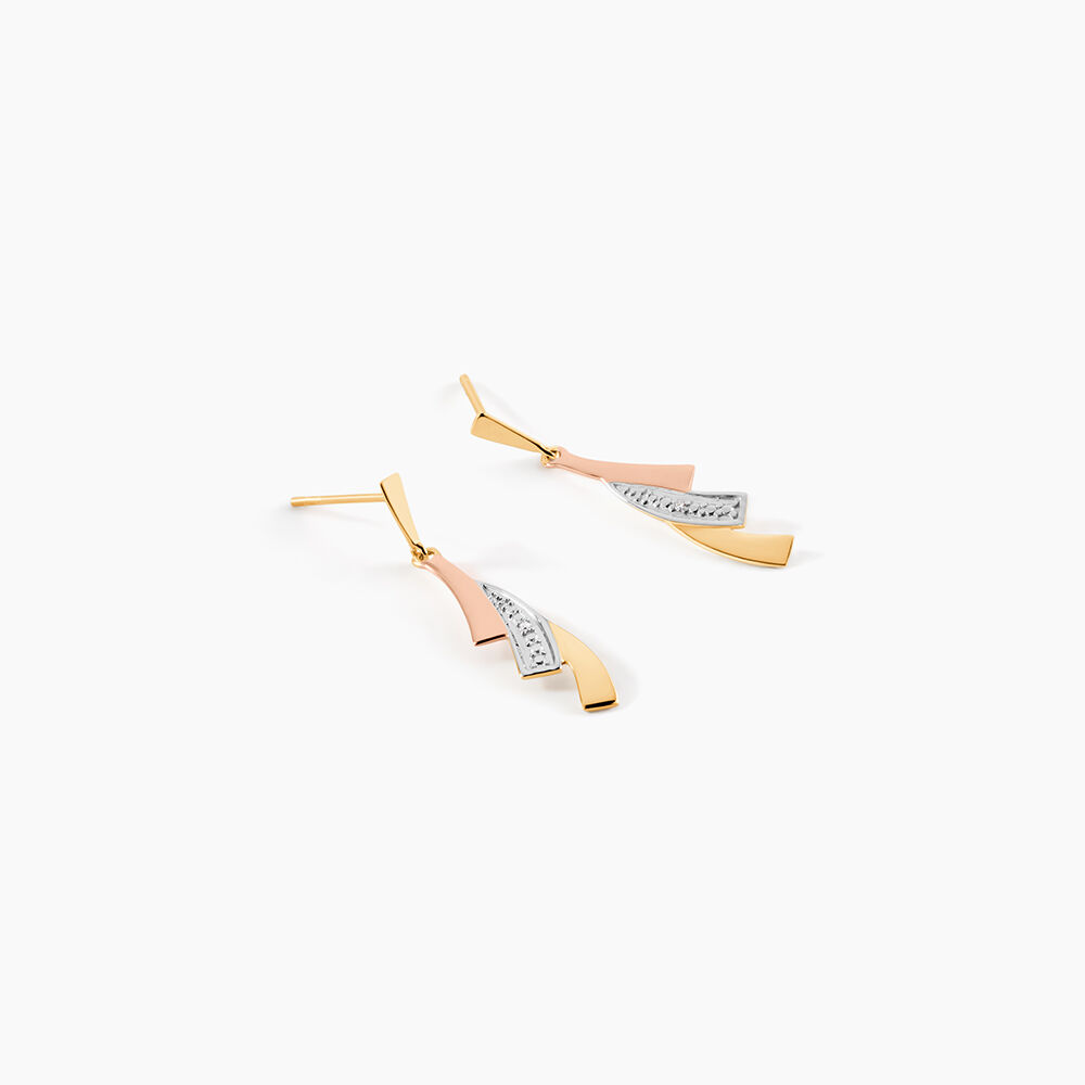 Boucles D'oreilles Pendantes Ainhoa Or Tricolore Diamant - Pendantes Femme | Marc Orian