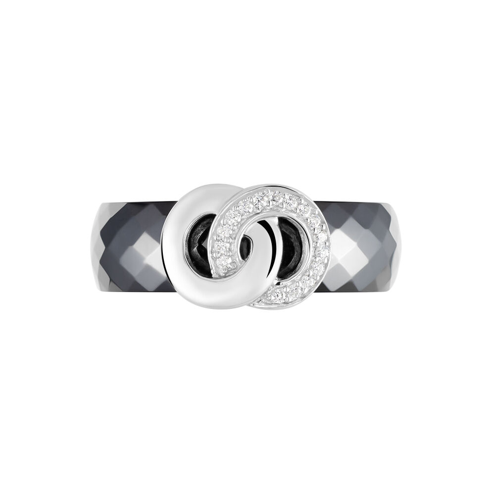 Bague Argent Blanc Valérie Oxyde De Zirconium Et Céramique - Bagues avec pierre Femme | Marc Orian