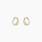 Boucles D'Oreilles Puces Fortuna Argent Dor&eacute; A L'Or 750/1000 Oxyde De Zirconium - Puces Femme | Marc Orian