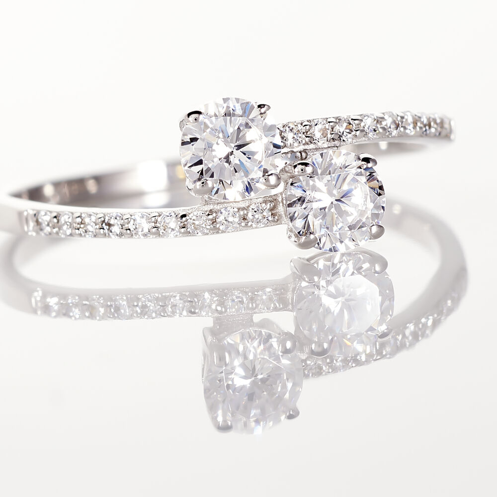 Bague Arista Or Blanc Oxyde De Zirconium - Bagues avec pierre Femme | Marc Orian