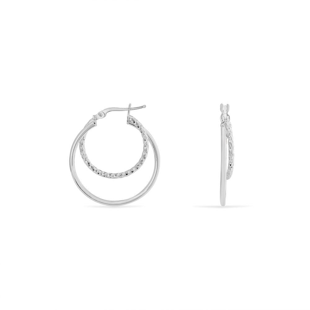 Créoles Argent Blanc Marjorie - Créoles Femme | Marc Orian