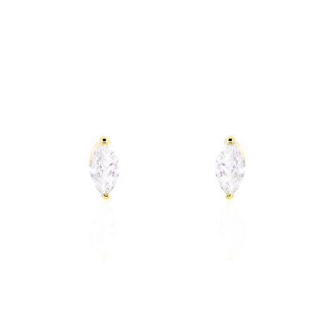 Boucles D'oreilles Puces Muflier Or Jaune Oxyde - Puces Femme | Marc Orian