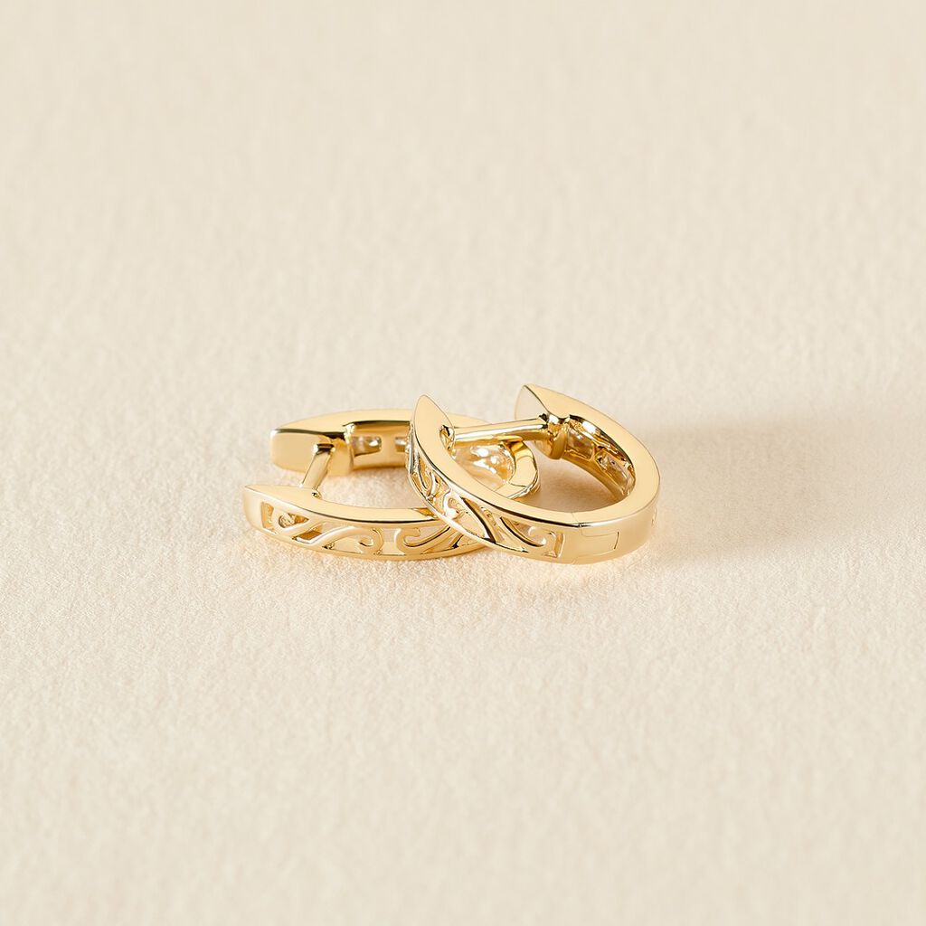 Créoles Or Jaune Aaren Diamants - Boucles d'oreilles Créoles Femme | Marc Orian