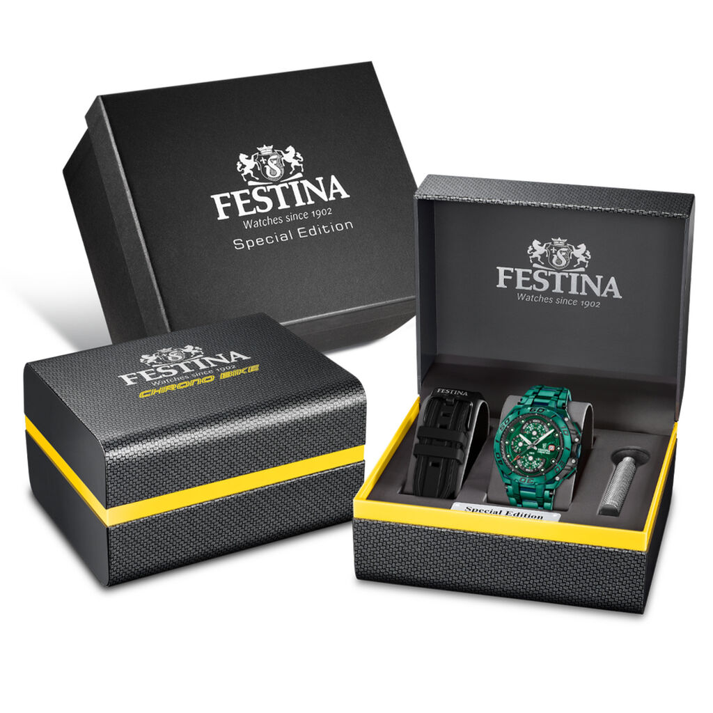 Coffret De Montre Festina Chrono Bike Edition Speciale Vert - Montres &eacute;tanches Homme | Marc Orian
