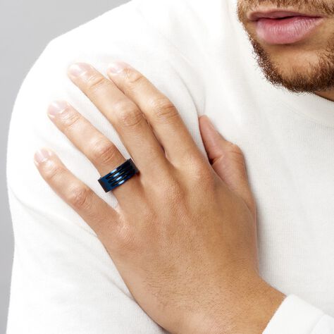 Bague Acier Bleu Luke - Bague fantaisie Homme | Marc Orian