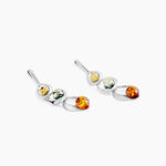 Boucles D'oreilles Pendantes Agneta Argent Blanc Ambre - Pendantes Femme | Marc Orian