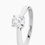 Bague Solitaire Vicoeuria Or Blanc Diamant Synth&eacute;tique - Solitaires Femme | Marc Orian