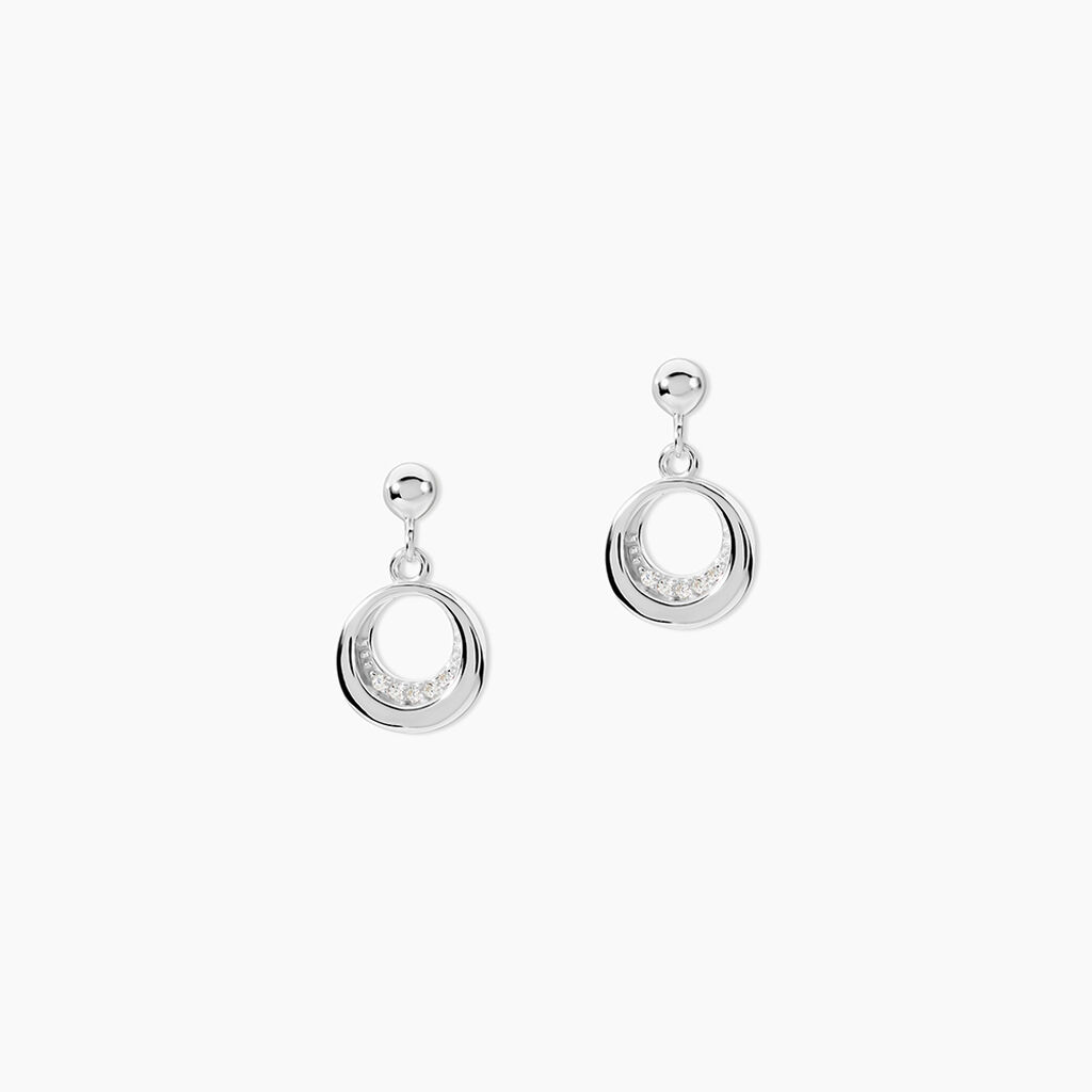 Boucles D'oreilles Pendantes Zita Argent Blanc Oxyde De Zirconium - Pendantes Femme | Marc Orian