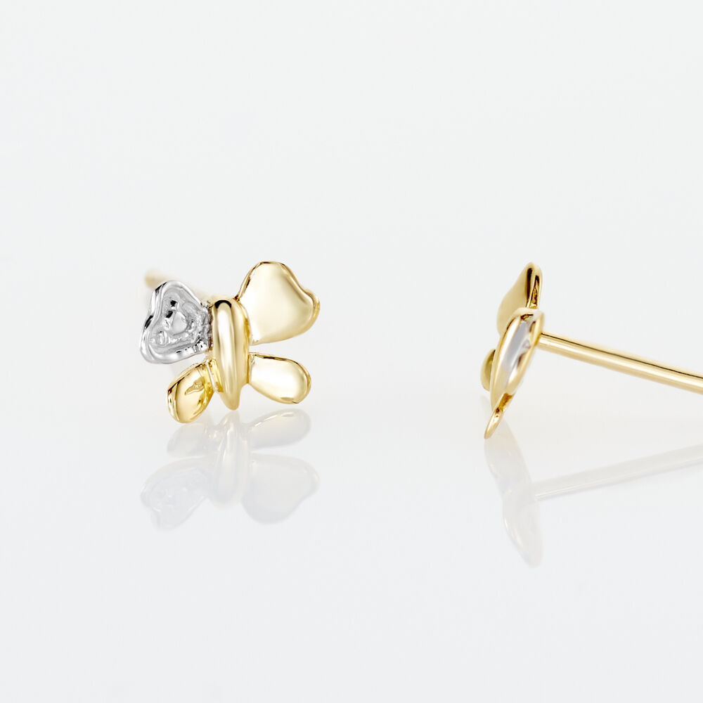 Boucles D'oreilles Puces Bartholomee Papillon Or Jaune - Puces Femme | Marc Orian