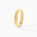 Alliance Mat Et Brillant Ruban Plat Or Jaune - Alliances duo Unisex | Marc Orian