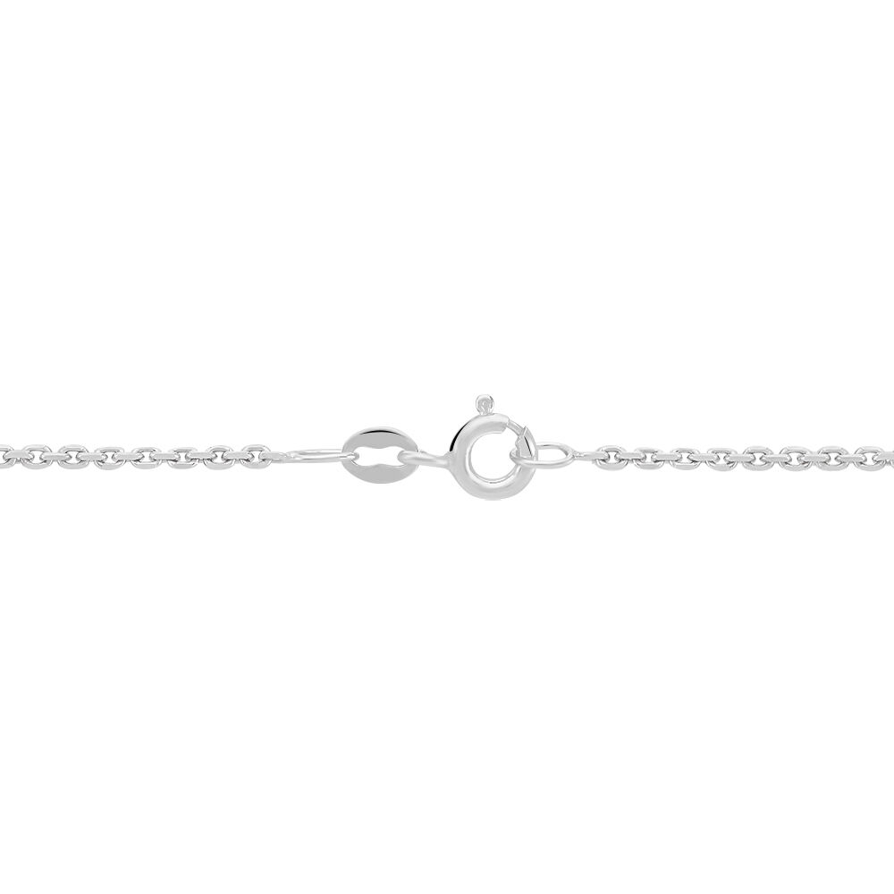 Cha&icirc;ne Claudine Maille For&ccedil;at Argent Blanc - Colliers fantaisie Femme | Marc Orian