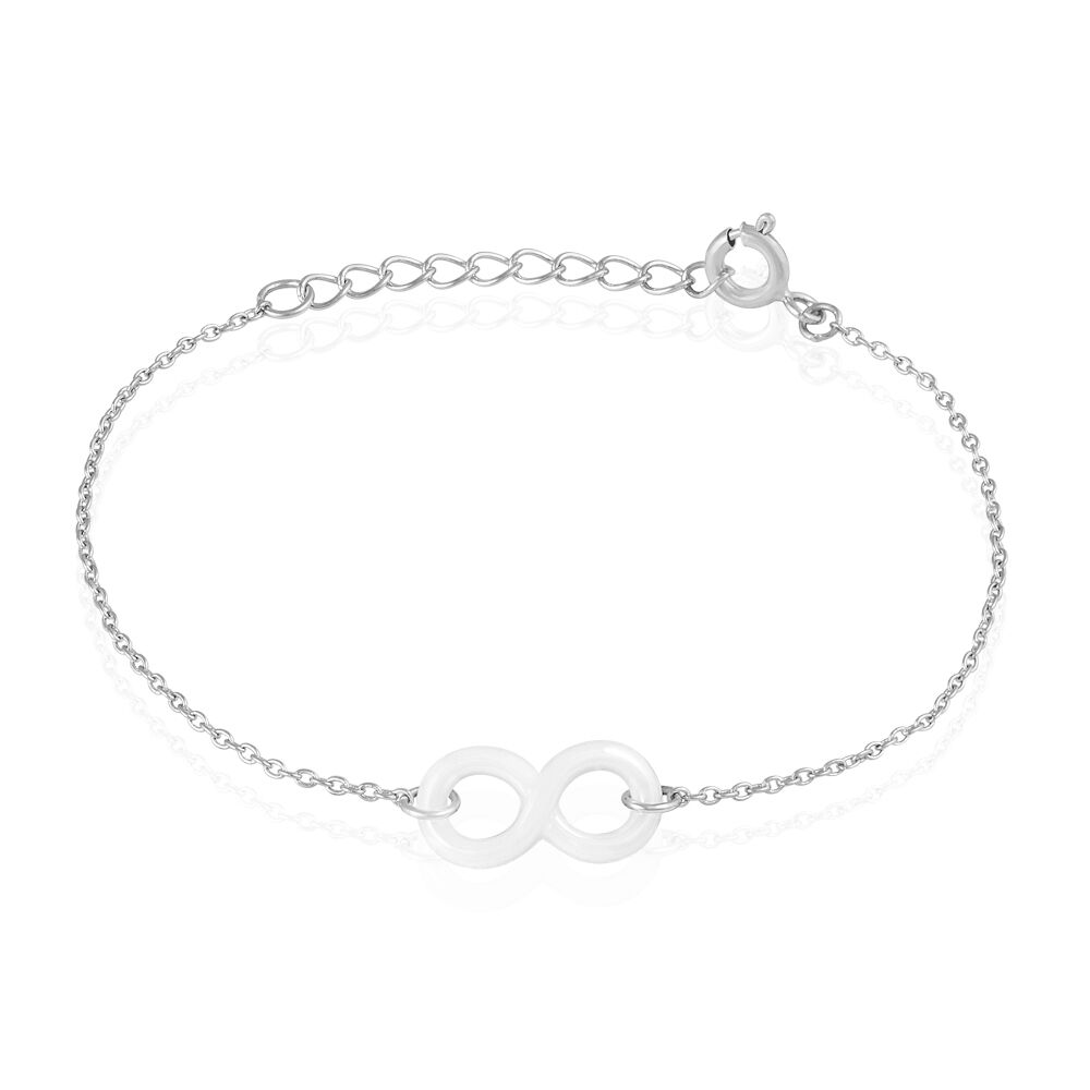 Bracelet Alicia Argent Blanc Céramique - Bracelets chaînes Femme | Marc Orian