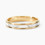 Alliance Or Bicolore Jaune / Blanc Tyssia - Alliances duo Unisex | Marc Orian