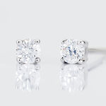 Boucles D'oreilles Puces Victoria Or Blanc Diamant - Puces Femme | Marc Orian
