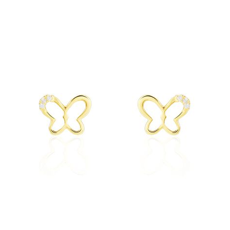 Boucles D'oreilles Puces Camomille Or Jaune Oxyde De Zirconium - Puces Enfant | Marc Orian