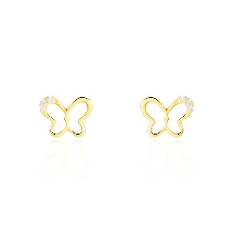 Boucles D'oreilles Puces Camomille Or Jaune Oxyde De Zirconium - Clous d'oreilles Enfant | Marc Orian