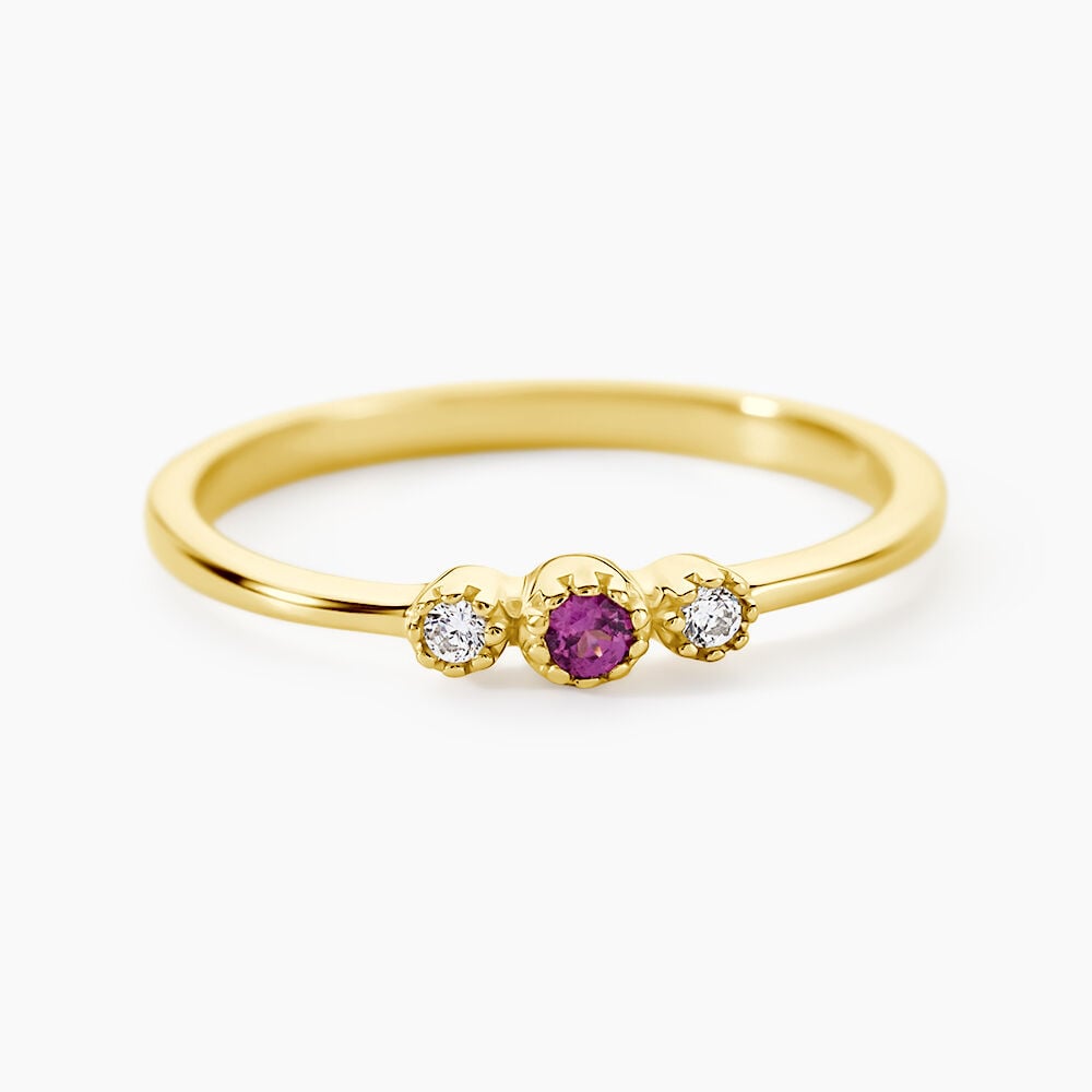 Bague Poem Argent Jaune Rhodolite Oxyde De Zirconium - Bijoux fantaisie Femme | Marc Orian