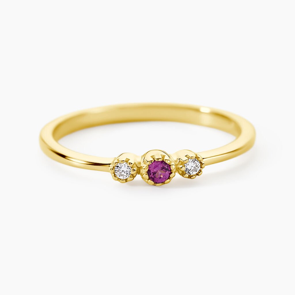 Bague Poem Argent Jaune Rhodolite Oxyde De Zirconium - Bijoux fantaisie Femme | Marc Orian