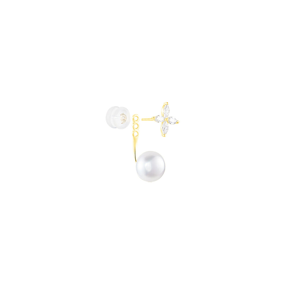 Bijoux D'oreilles Norah Or Jaune Perle De Culture Et Oxyde - Boucles d'oreilles Ear cuffs Femme | Marc Orian