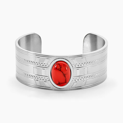 Bracelet Jonc Imagine Segolene Acier Blanc Pierre De Synthese - Bracelets joncs Femme | Marc Orian