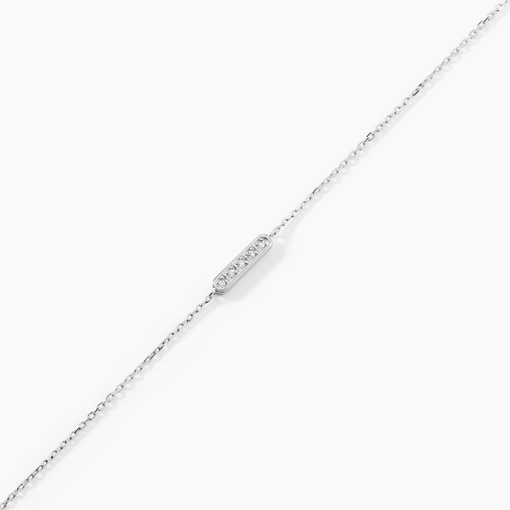 Bracelet Jonc Rosalin Blanc Diamant Blanc - Bracelets cha&icirc;nes Femme | Marc Orian