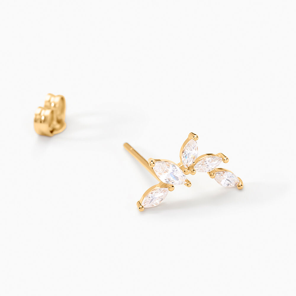 Boucles D'oreilles Puces Youssa Or Jaune Oxyde De Zirconium - Puces Femme | Marc Orian