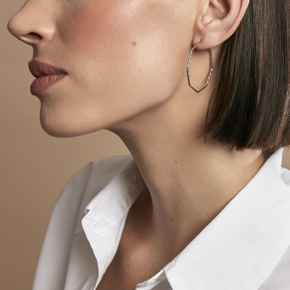 Créoles Ursula Argent Blanc - Créoles Femme | Marc Orian