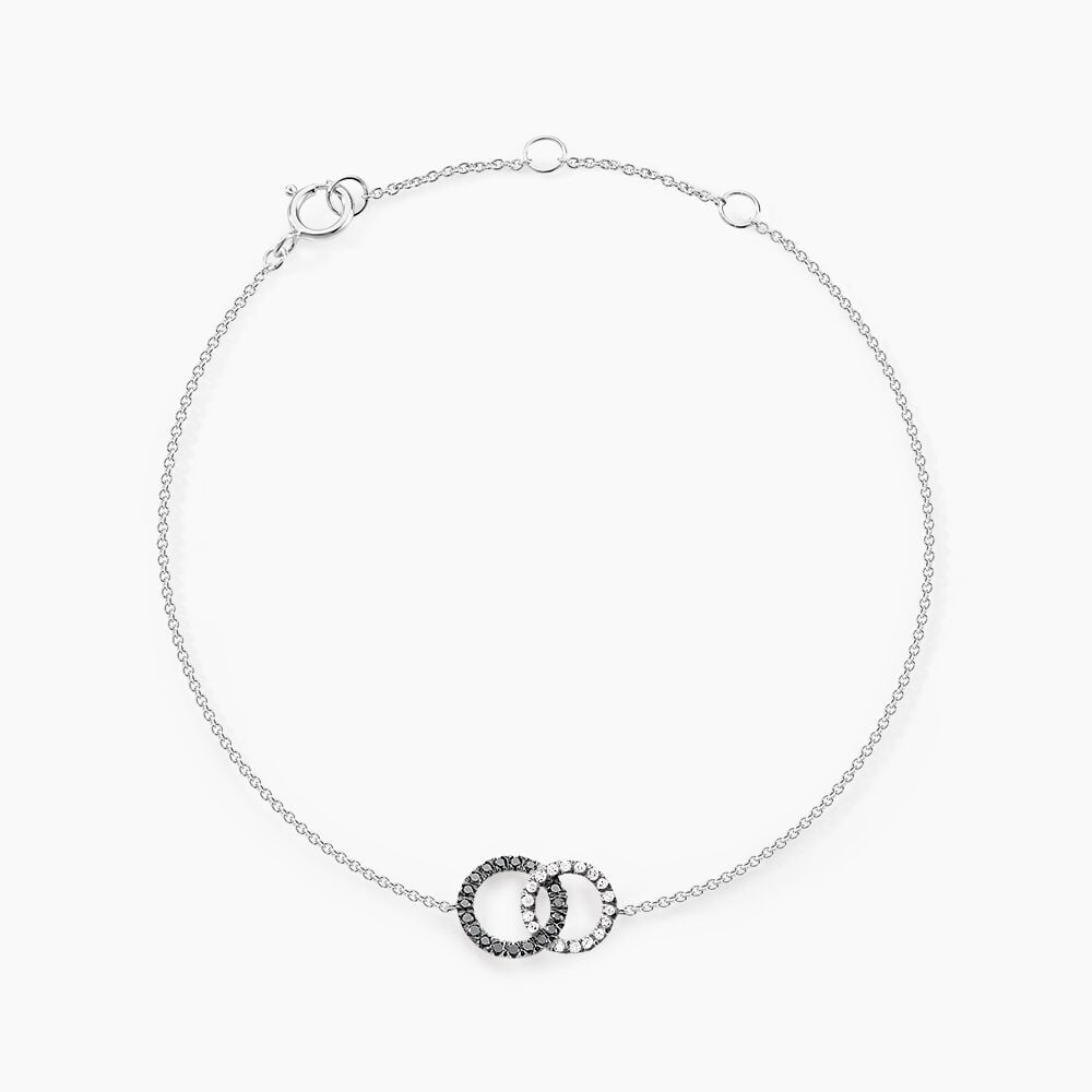 Bracelet Bella Or Blanc Diamant - Bracelets Anneaux Entrelaces Femme | Marc Orian