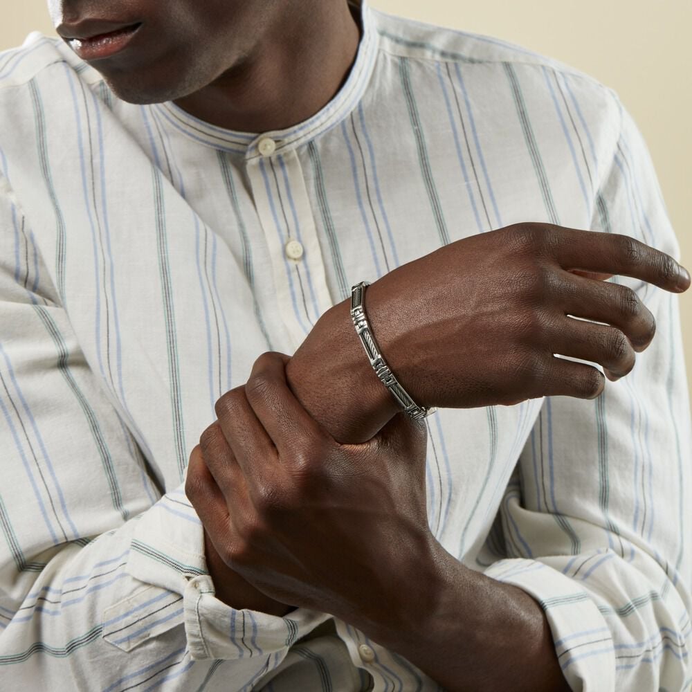 Bracelet Julien Acier Blanc - Bracelets chaînes Homme | Marc Orian
