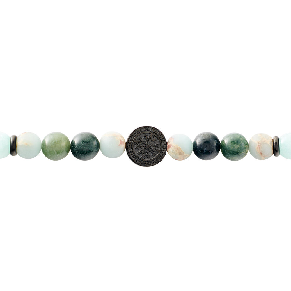 Bracelet Jourdan Yasur Acier Noir Quartz Amazonite - Bracelets cha&icirc;nes Homme | Marc Orian