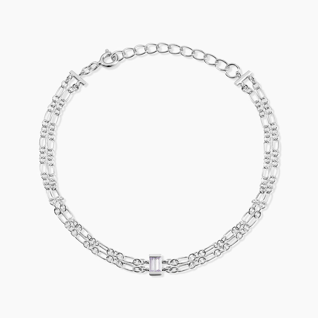 Bracelet Chanelle Argent Blanc Oxyde De Zirconium - Bracelets fantaisie Femme | Marc Orian