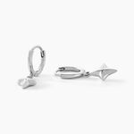 Cr&eacute;oles Spell Argent Blanc - Boucles d'oreilles pampille Femme | Marc Orian