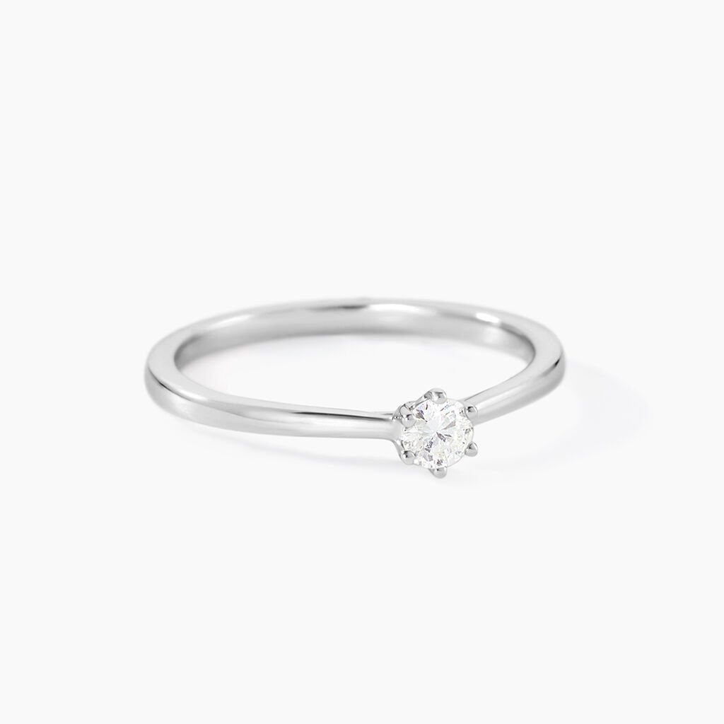 Bague Solitaire Athena Or Blanc Diamant - Parures de mariage Femme | Marc Orian
