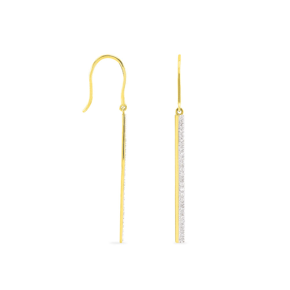 Boucles D'oreilles Pendantes Sahteene Or Jaune Diamant - Pendantes Femme | Marc Orian