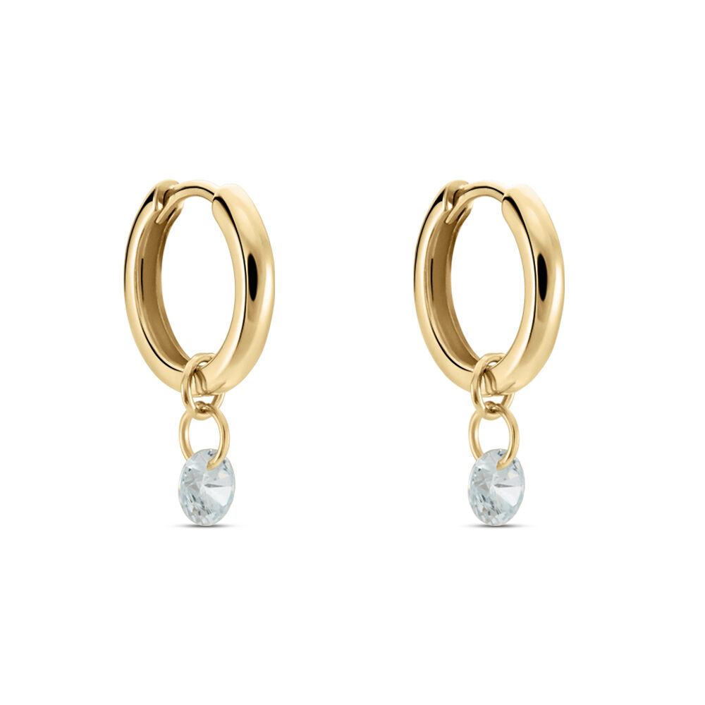 Créoles Plaqué Or Pauw Pampilles Oxydes De Zirconium - Boucles d'oreilles pampille Femme | Marc Orian