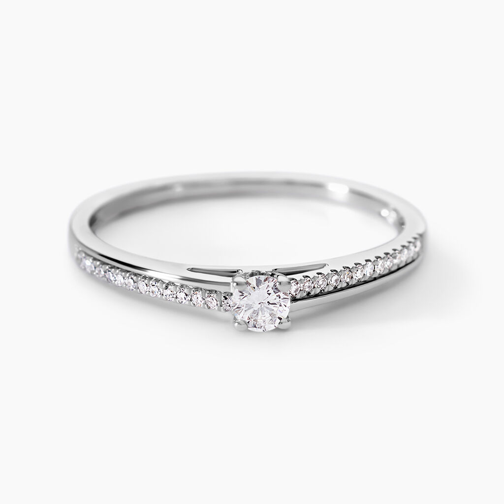 Bague Solitaire Alexandra Or Blanc Diamant - Solitaires Femme | Marc Orian