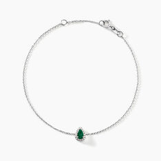Bracelet Juliettina Or Blanc Emeraude Et Diamant - Bracelets chaînes Femme | Marc Orian