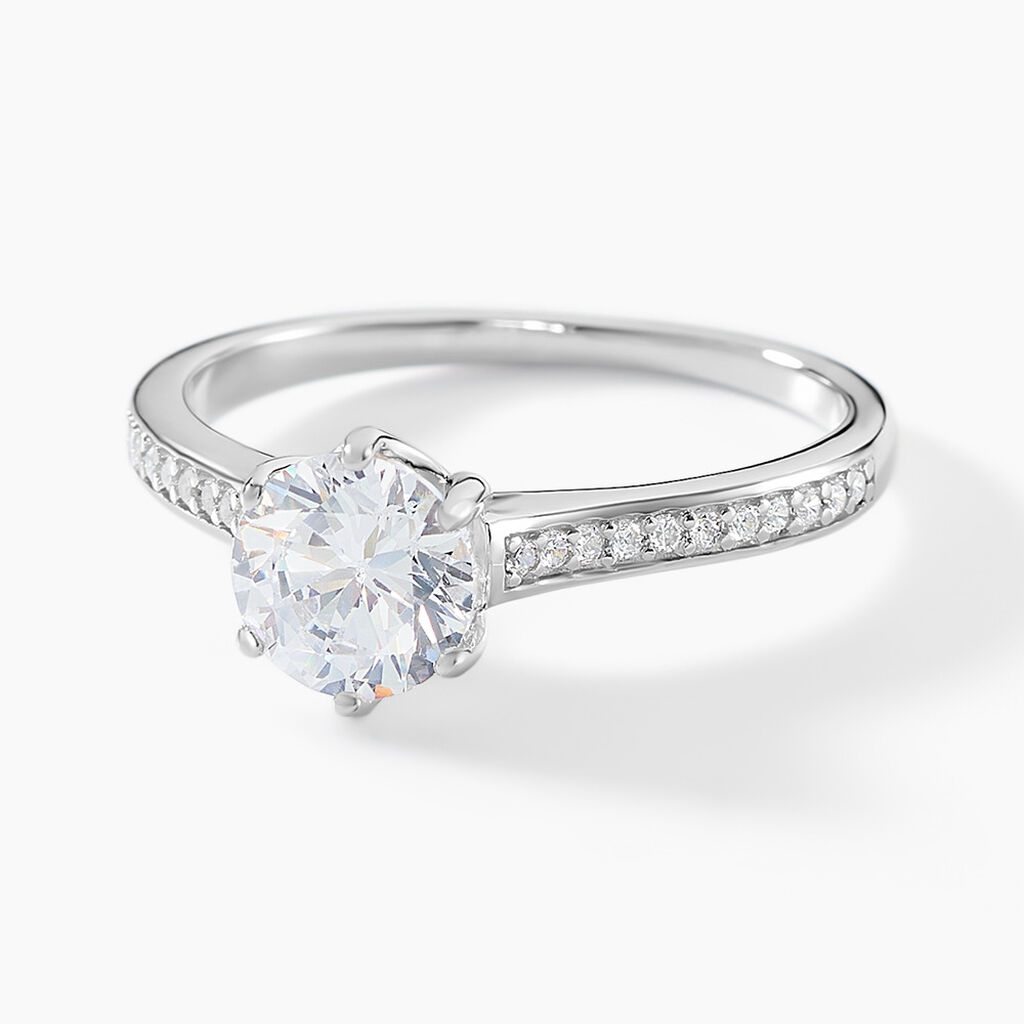 Bague Lydia Argent Blanc Oxyde De Zirconium - Solitaires Femme | Marc Orian
