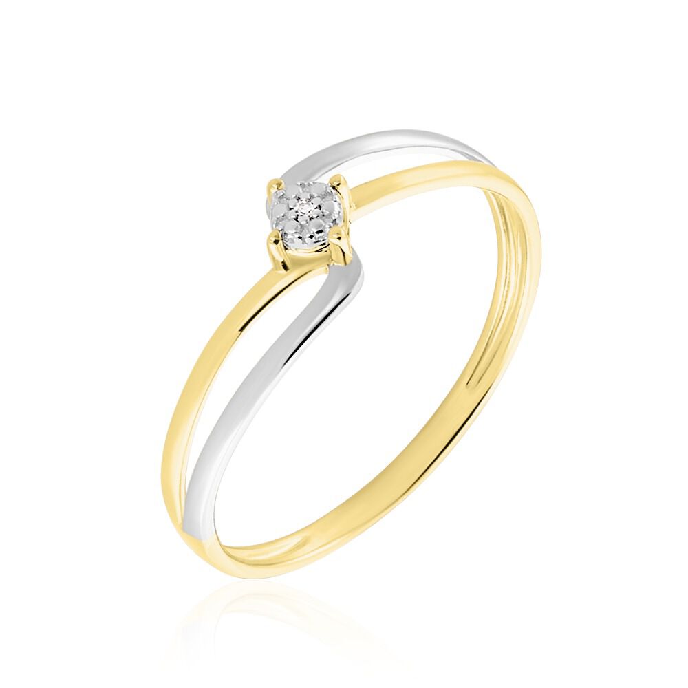 Bague Pika Or Bicolore Diamant - Solitaires Femme | Marc Orian