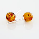 Boucles D'oreilles Puces Brunhild Argent Blanc Ambre - Puces Femme | Marc Orian